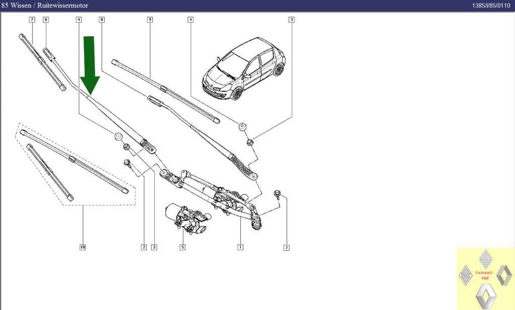 Renault Clio 3 Sağ Silecek Kolu 7701061596